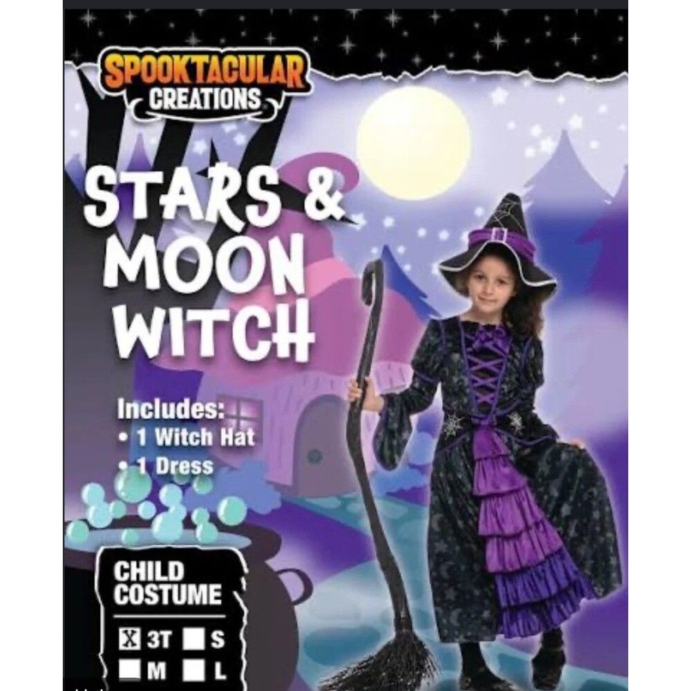 STARS & MOON WITCH Costume TODDLER 3T Halloween Spooktacular NIP